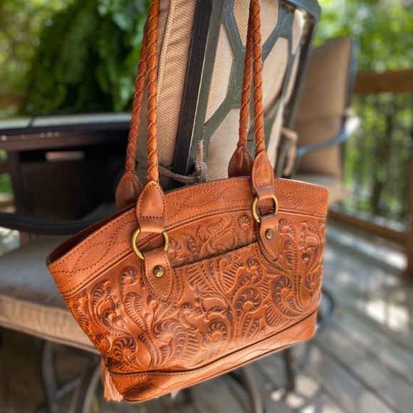 Patricia Nash Bags Patricia Nash Bag Tote Tan Hand Tooled Leather